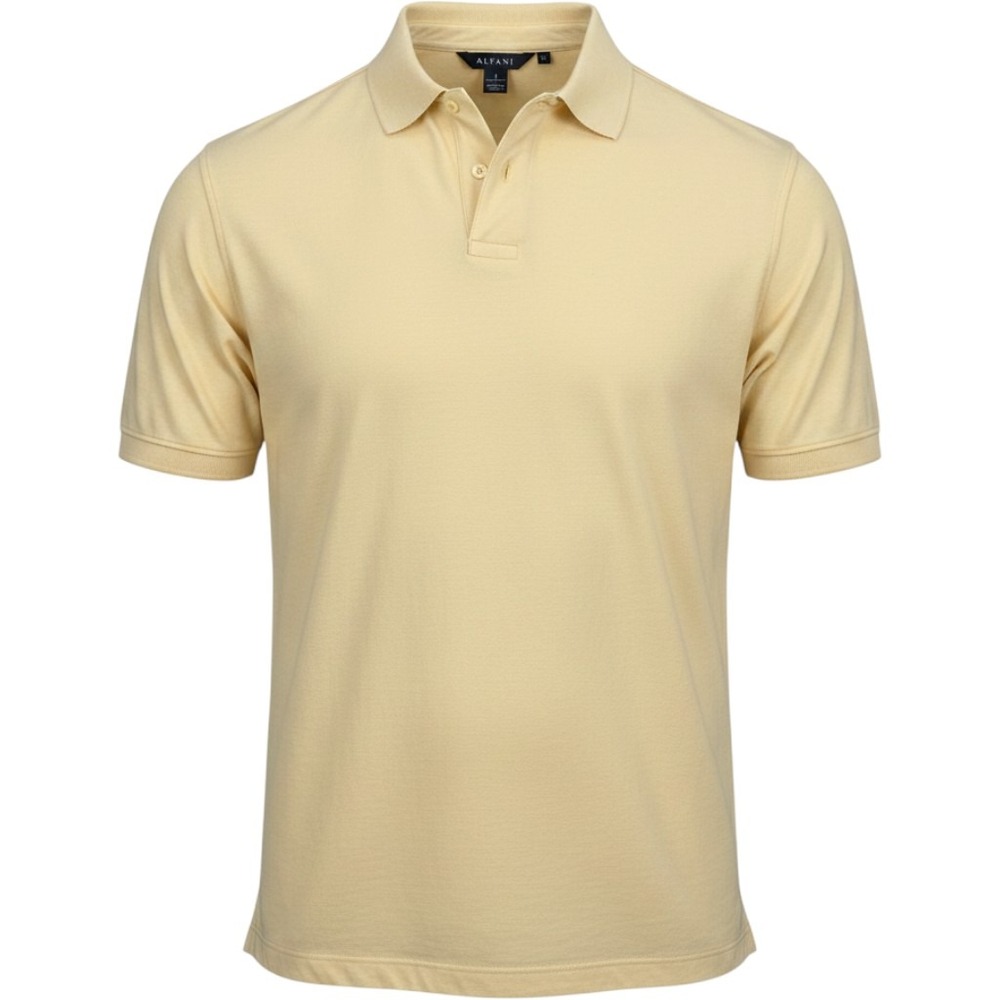 Alfani‎ Polo Shirt Mens XXL Yellow 100% Cotton Short Sleeve NWT Small Speck